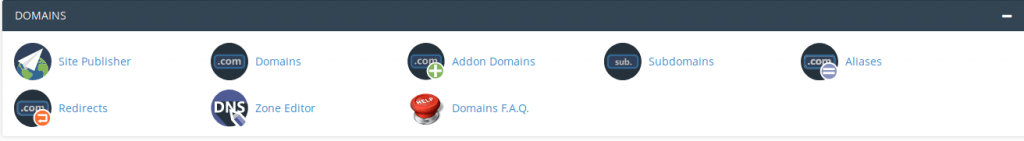 Vista de CPanel donde aparece la aplicación para cambiar las DNS y poder añadir el texto de la GSC en el nuevo registro TXT que crearemos