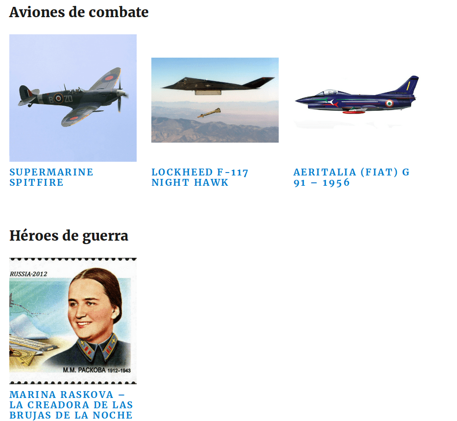 Captura de pantalla del apartado de blog de todoenmodelismo.website y que enseña cómo es la estructura de silo.